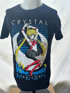 Sailor Moon Crystal Men's Black T Shirt Size Small Toei Animation Naoko Takeuchi